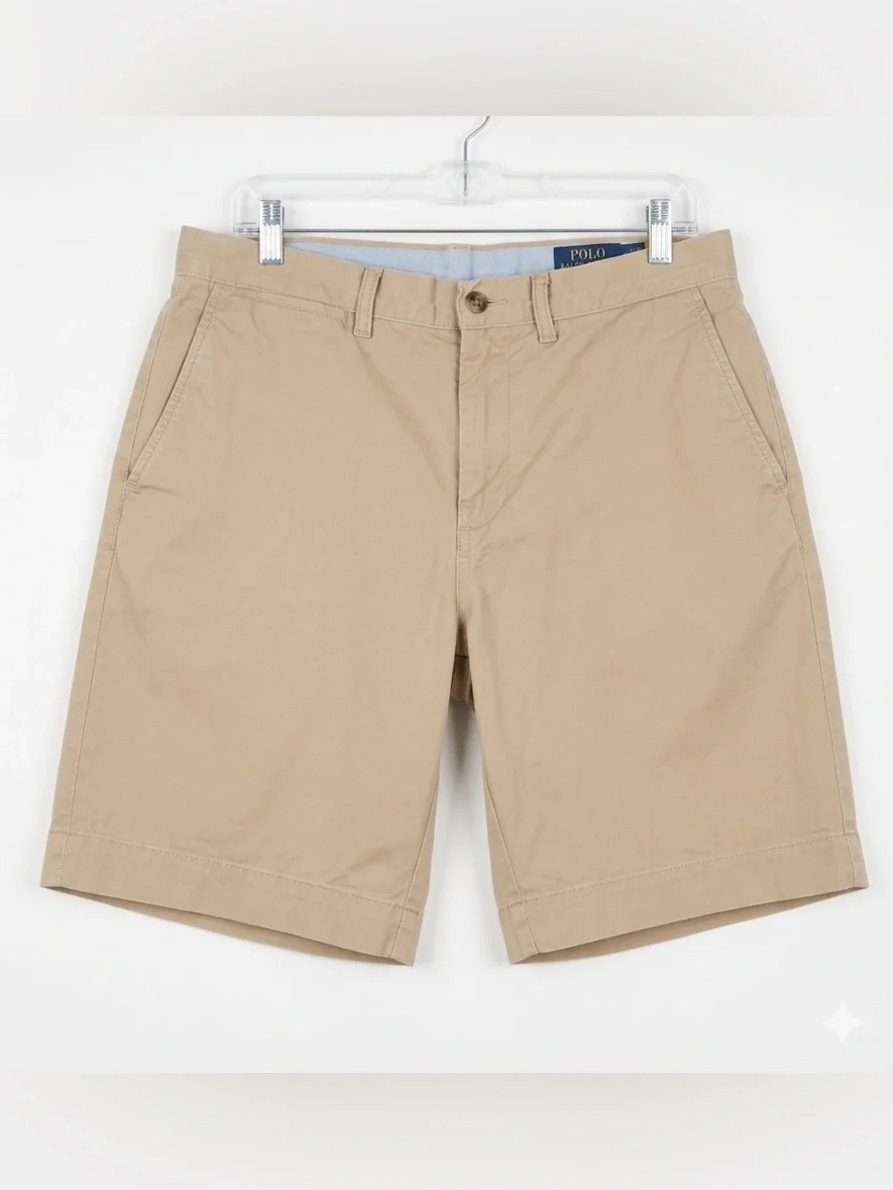 Cotton Polo Ralph Lauren Classic Fit Khaki Tan Chino Shorts Men’s Size 33 GUC